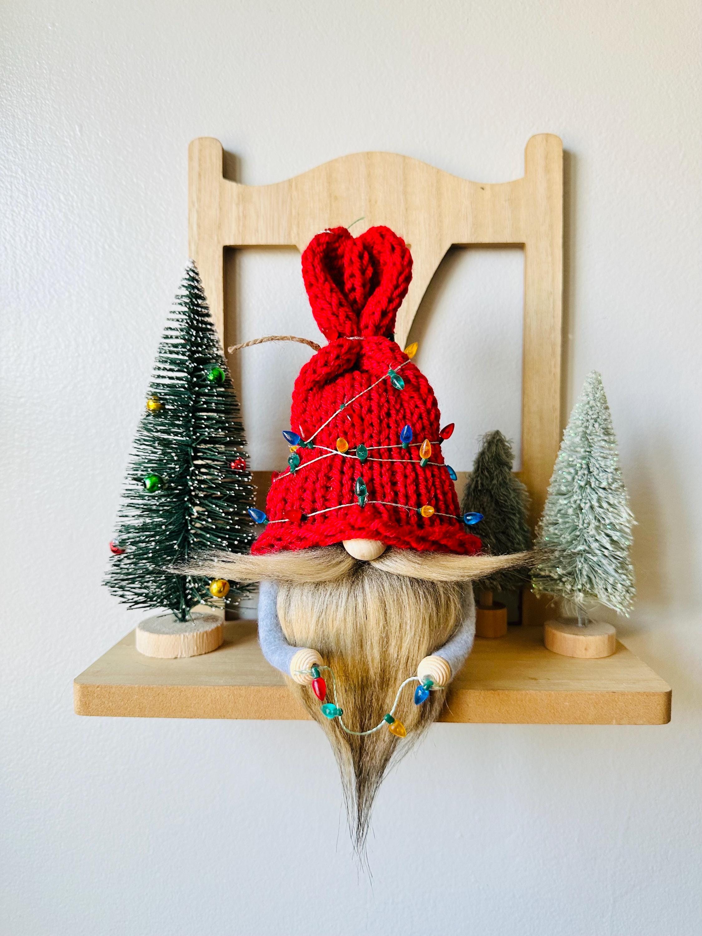 Christmas Lights Gnome, Country Christmas Gnome, Winter Gnome, Christmas gnome, Holiday Gnome, Gnome Decor, Holiday Decor, Tiered Tray Gnome