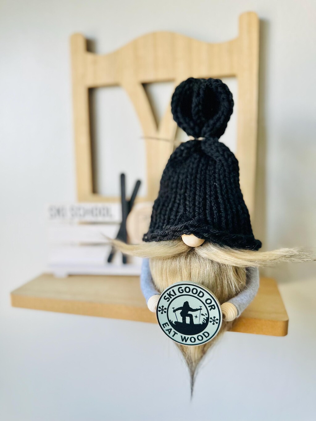Set Di 2 Gnomi Invernali Blu Fiocco Di Neve – Decorazione Natalizia Fatta A Mano, Altezza 35 Cm, Tomte Scandinavo