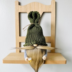 Knit Beer Gnome: Handmade Acrylic Yarn Bar Decor
