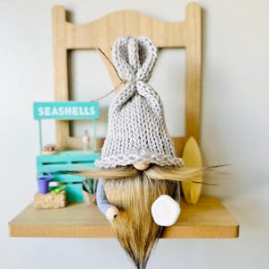Knit Beach Gnome: Seashell Sandollar Nautical Decor
