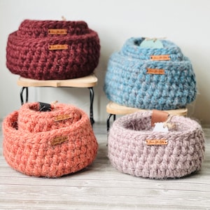 Crochet Basket, Nesting Baskets, Alpaca Crochet Basket, Storage Baskets, Small Basket, Handmade Baskets, Woven Baskets