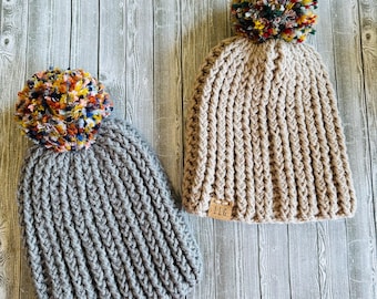 Klassische Strick Pom Pom Handmade Winter Häkelmützen