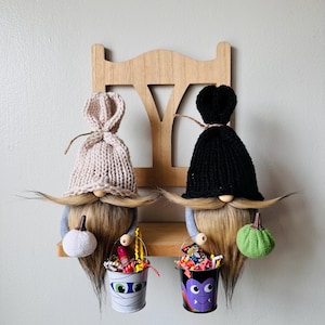 Knit Halloween Gnome: Spooky Tiered Tray Decor