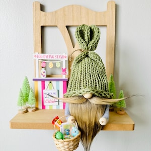 Easter Gnome, Spring Gnome, Easter Basket Gnome, Egg Gnome, Bunny Gnome, Easter Tiered tray Decor, Gnome Gift, Gnome with Easter Basket