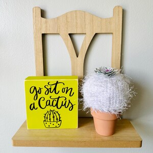 Cactus, Cactus Decor, Cacti, Tiered Tray Decor, Plant Decor, House Plant Decor, Fake Cactus, Cactus Plant, Cactus wood sign for tray decor