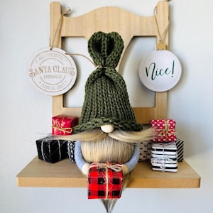 Knit Christmas Presents Gnome: Handmade Tiered Tray Decor