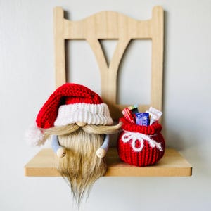 Knit Christmas Gnome: Handmade Holiday Tiered Tray Decor