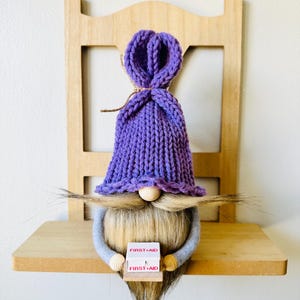 Knit First Aid Gnome: Handmade Teacher/Nurse Decor