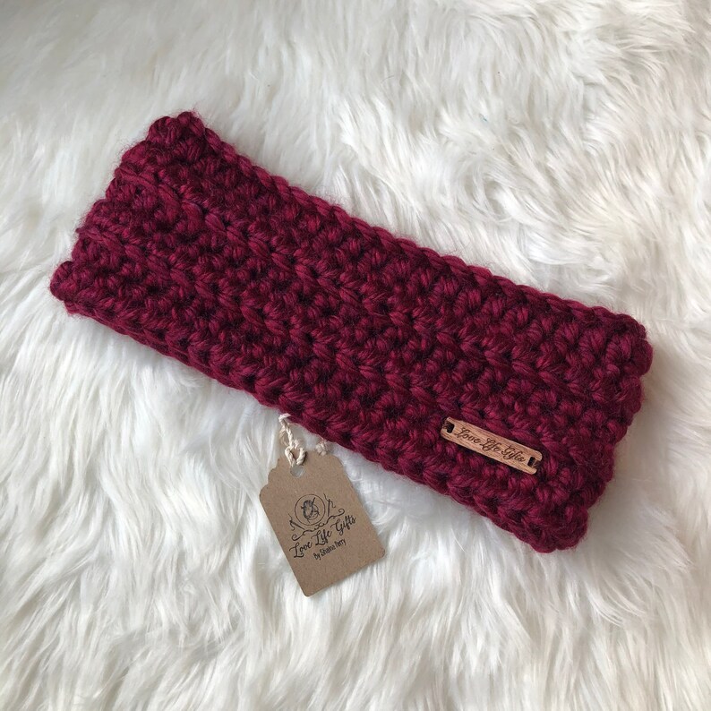 Ear Warmers Crochet Ear Warmers Winter Headband Maroon Headband Ski Headband Snowboarding Headband Womens Winter Headband