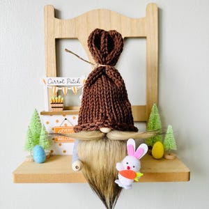 Easter Bunny Gnome, Bunny Gnome, Easter  Gnome, Spring Gnome, Easter Gnome Decor, Tiered Tray Decor, Gnome with beard, mustache gnome, Gonks