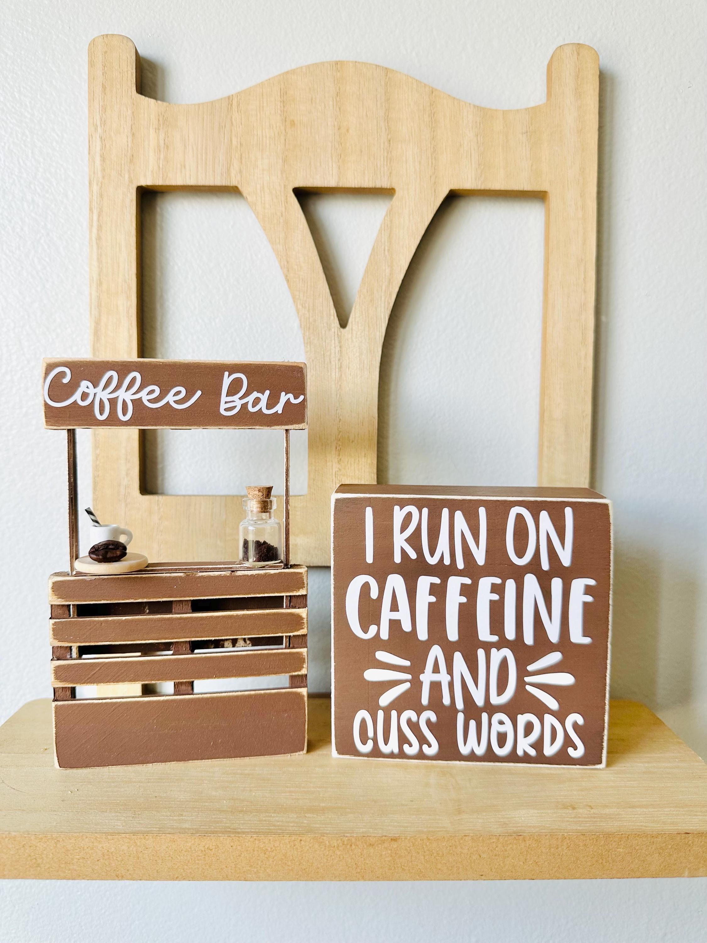 Handmade Coffee Bar Mini Market Stand: Tiered Tray Decor