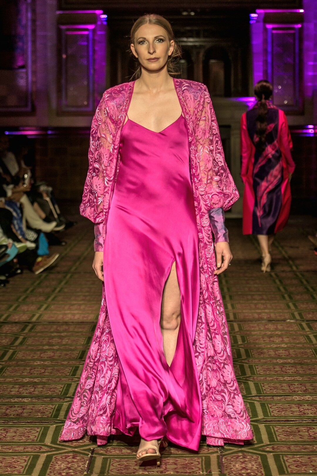 Jazzy Dress in Hot Pink Luxe Satin main image 1