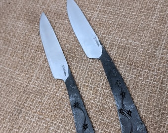 Hand forged 15n20 steel paring knife