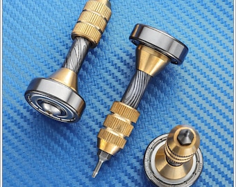 Destornillador de precisión con cuerpo de Damasco para puntas hexagonales de 1/4"