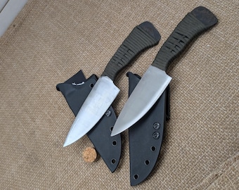 Hand forged self handled hunting knife