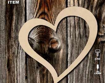 Fancy Heart Wood Cutout | Decorative Heart Shape | Laser Cut Ornate Heart | Wedding Decor | DIY Craft Wood Blank