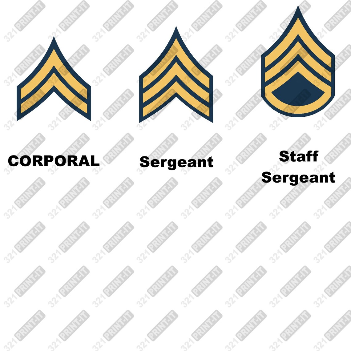 US Army Ranks digital file svg dxf eps jpg and png. | Etsy