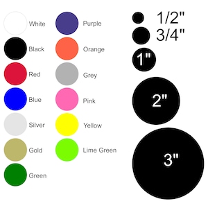 Polka dot Stickers! Pick size and color! Permanent outdoor glossy vinyl decals.
