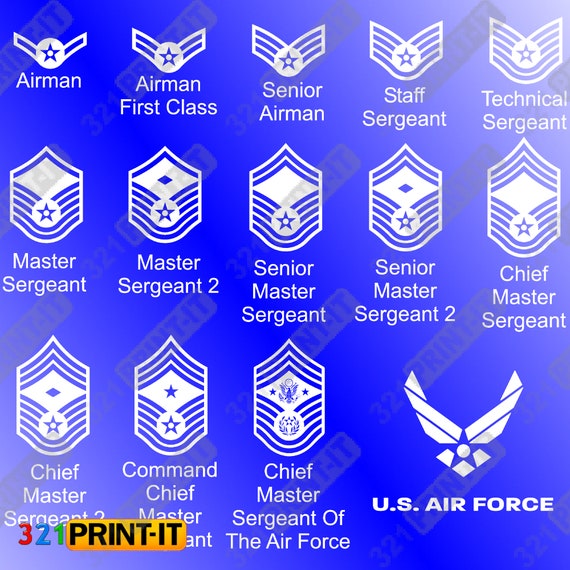 アメリカ空軍の階級章 - デジタルファイルのダウンロード SVG、PNG