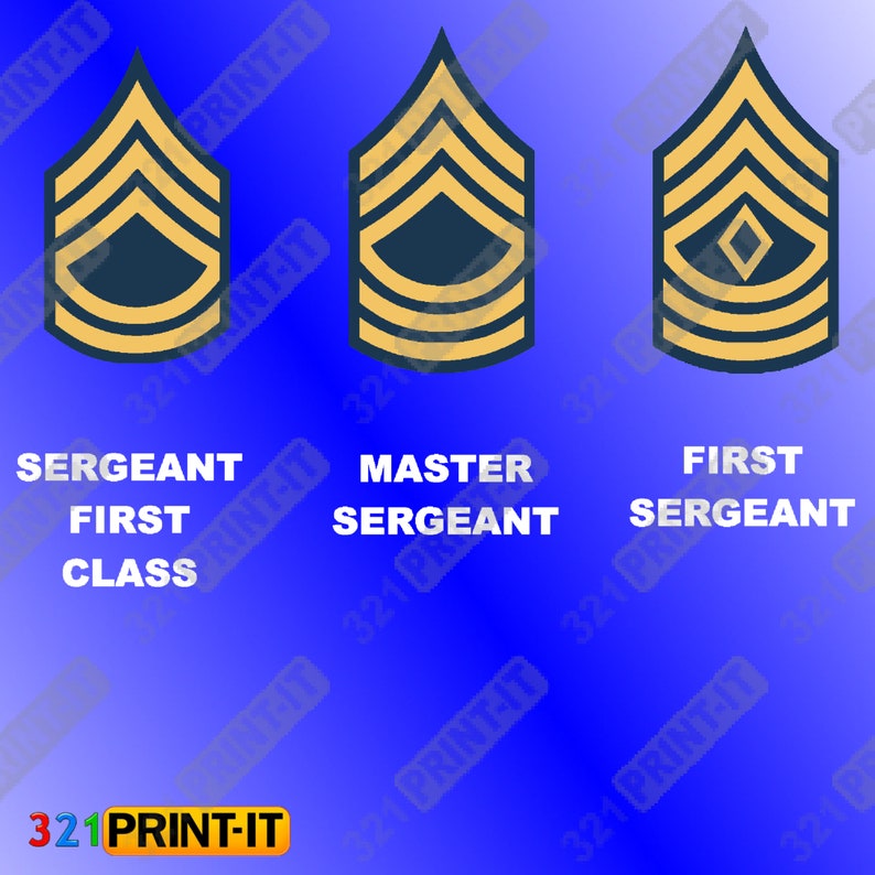 Sergeant Yellow Ranks US Army Ranks SVG – Military Insignia, Cricut, Silhouette (digital ...