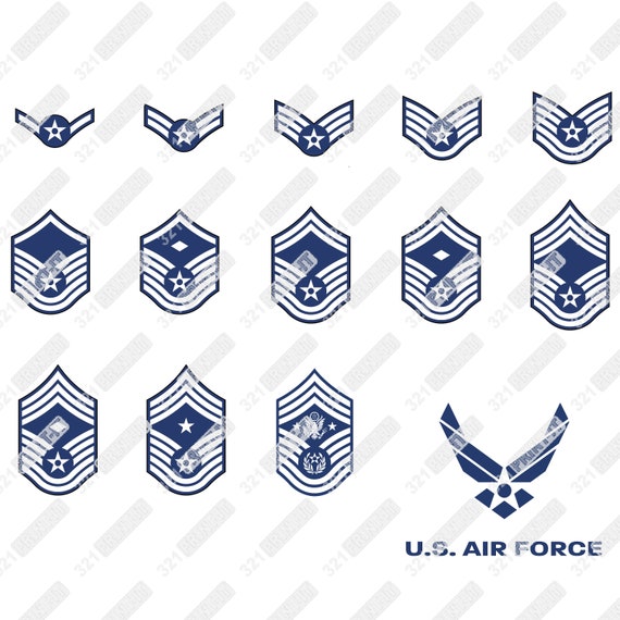 US Air Force Ranks digital file svg dxf eps jpg and png. | Etsy