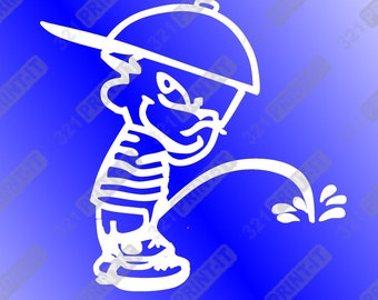 Niño orinando - clipart divertido - descarga de archivo digital svg png pdf jpg eps cricut, láser, silueta, glowforge, CNC