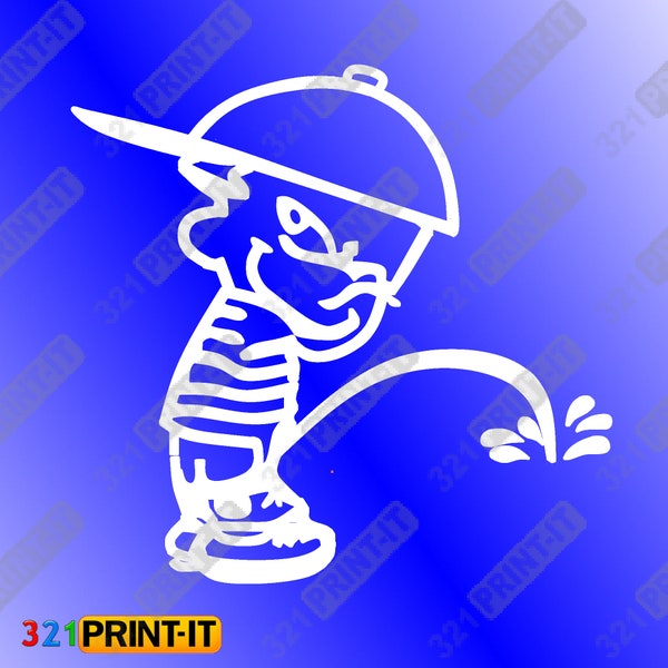 Boy peeing - funny clipart - digital file download svg png pdf jpg eps cricut, laser, silhouette, glowforge, CNC