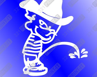 Boy peeing Cowboy hat - funny clipart - digital file download svg png pdf jpg eps cricut, laser, silhouette, glowforge, CNC