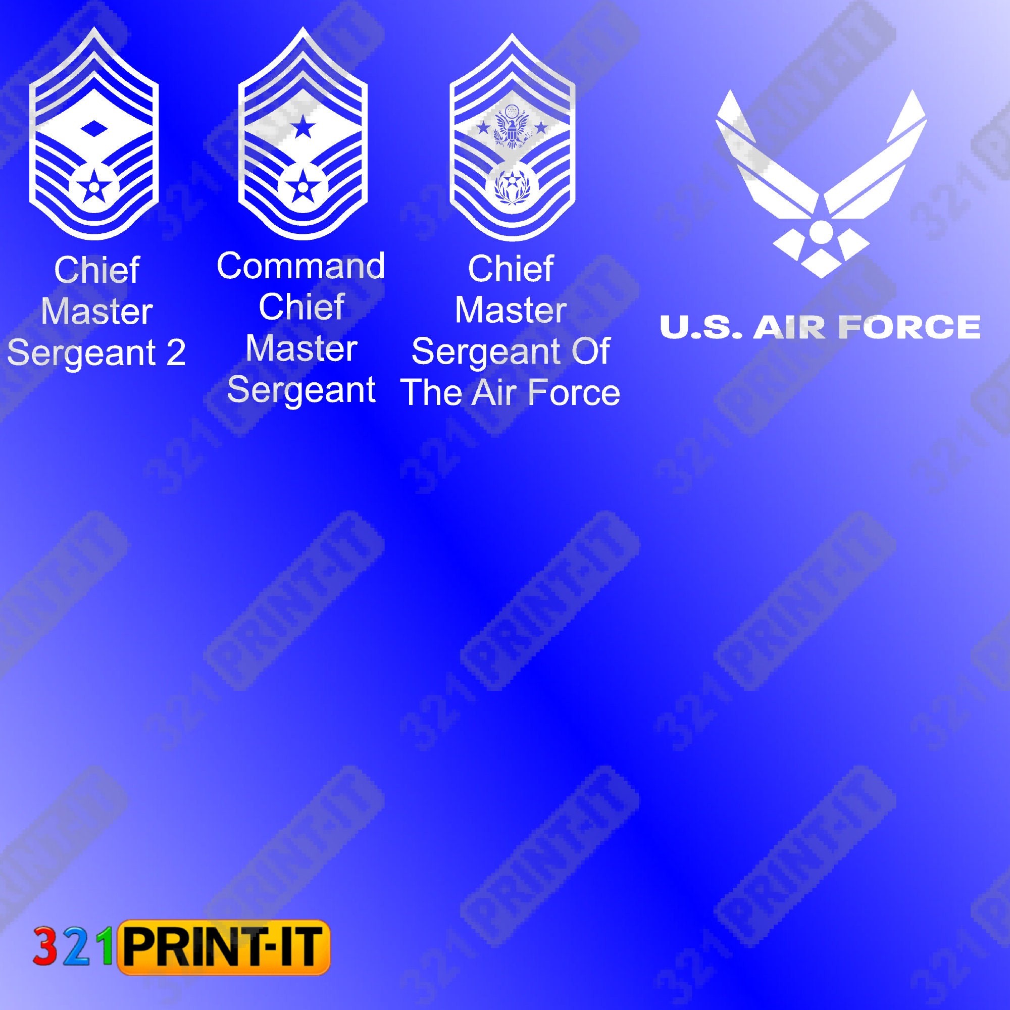 US Air Force Ranks digital file download svg png pdf jpg eps | Etsy