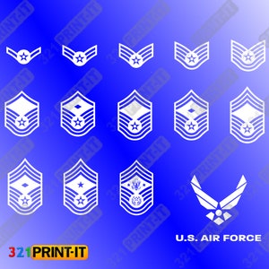 US Air Force Ranks Digital File Download Svg Png Pdf Jpg Eps Cricut ...
