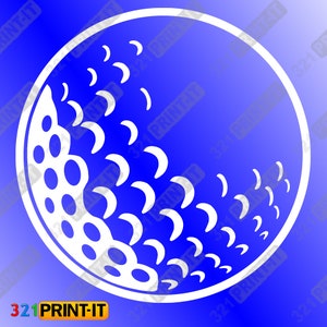 Golfball - digital file download svg png pdf jpg eps cricut, laser, silhouette, glowforge, CNC
