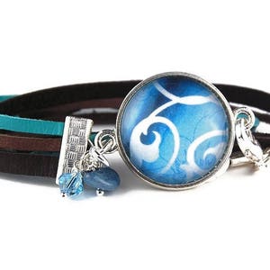 Blue Lagoon Leather Wrap Bracelet | Boho Beach Bracelet | Beach Theme | Hippie Chick | Ocean Waves
