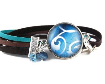 Blue Lagoon Leather Wrap Bracelet | Boho Beach Bracelet | Beach Theme | Hippie Chick | Ocean Waves