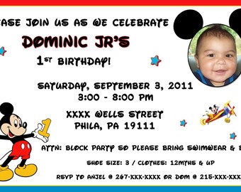 Digital Mickey Mouse Clubhouse Birthday Invitation Template - Etsy