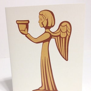 Austrian Brass Angel Candleholder Blank Notecard