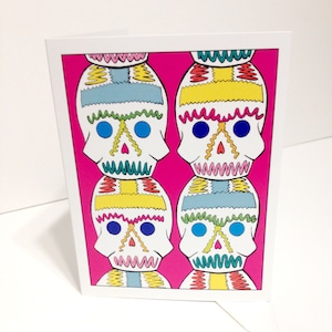 Sugar Skulls Notecard – Pink