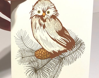 Myles The Baby Owl Blank Notecard