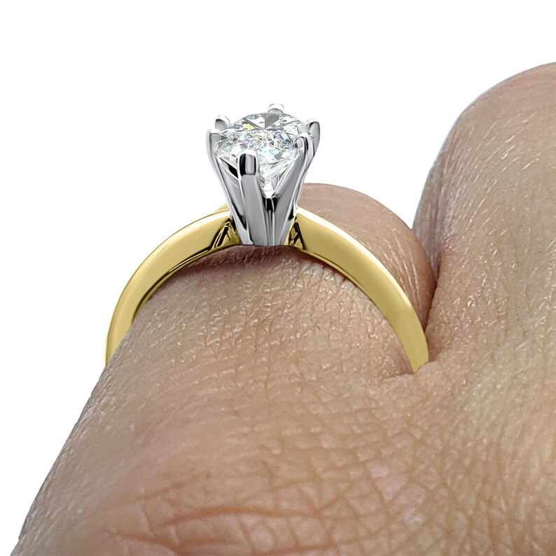 1 5  Carat  14K Yellow Gold  Marquise CZ Engagement Ring  