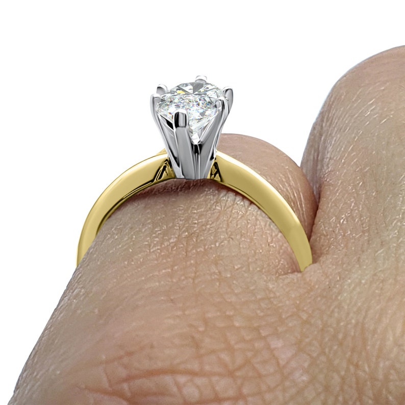 1 5  Carat  14K Yellow Gold  Marquise CZ Engagement Ring  