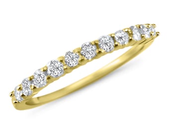 Simple 1/3ct Diamond Wedding Ring, Lab Grown, 14k Yellow/Rose/White Gold, Stackable Band