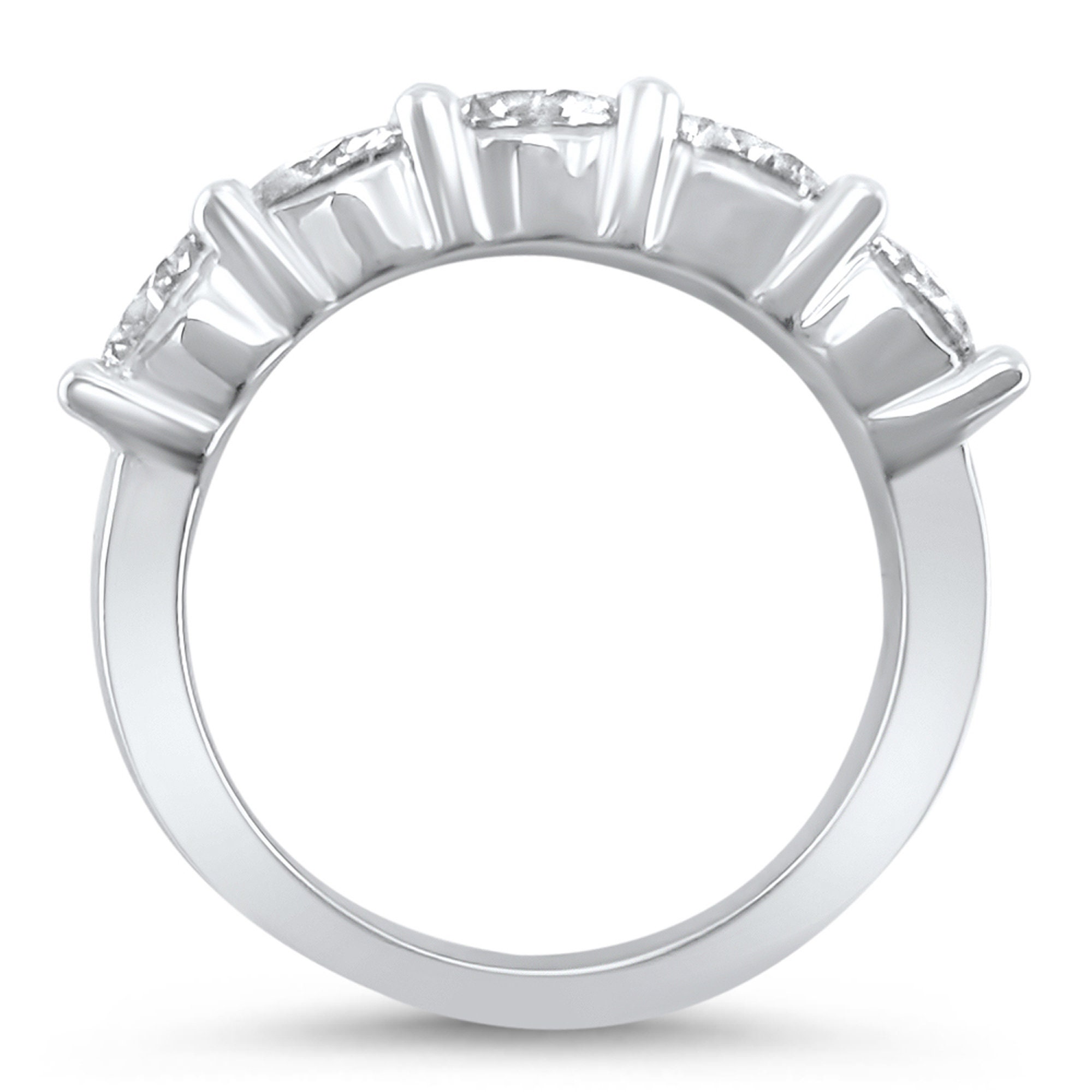 2.5 Carat 5 Stone Moissanite Wedding Band Forever ONE 14k | Etsy