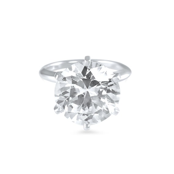 18K RGP Solitaire 2ct AAA+ CZ Diamonds Jewelry Ring 7