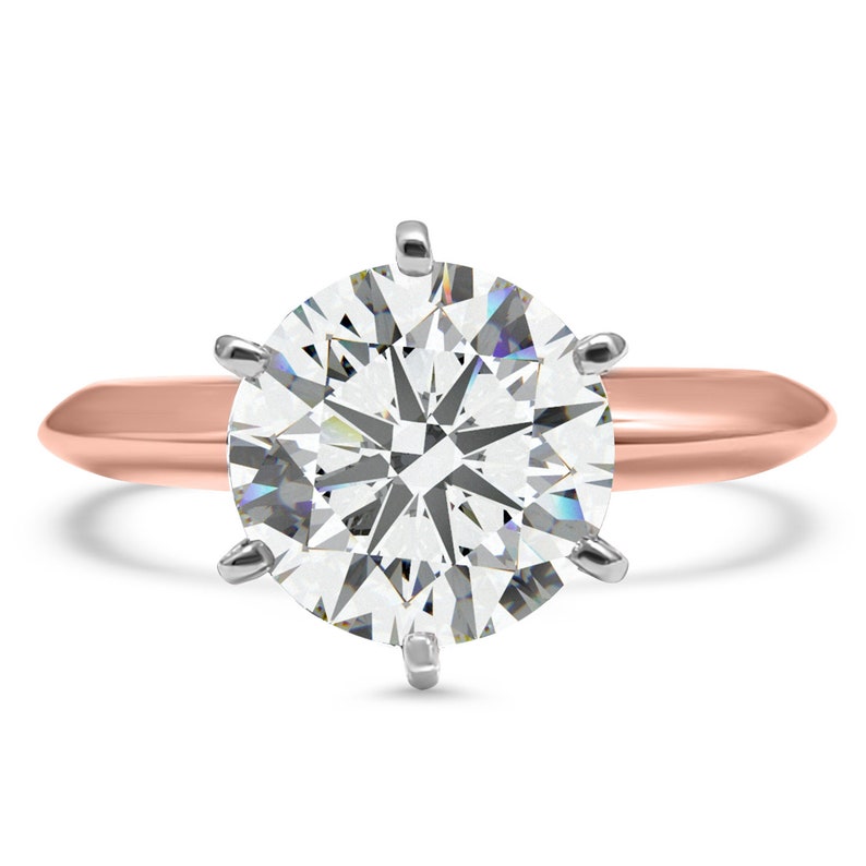 6 Ct Clou Boucles d/'oreille en Diamant 14K Solide Or Blanc Lourde Panier Rond Solitaire NEUF!