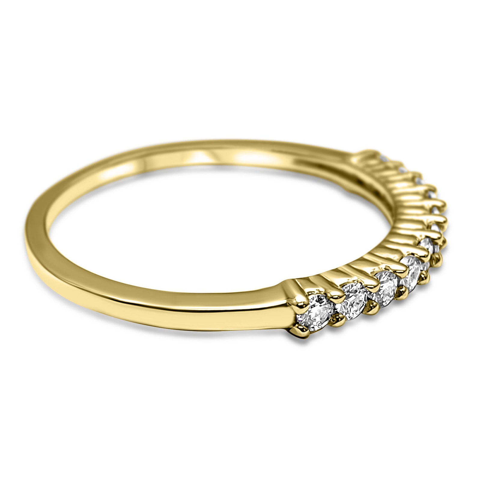 Yellow Gold Moissanite Wedding Band 1/3 CTW Moissanite Etsy