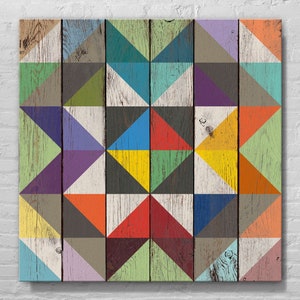 Many Colors Barn Quilt With Wood Effect, Large, Medium, Small, Vinyl On Aluminum, Outdoor Or Indoor, Many Patterns, Colors, Designs