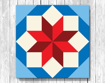 Eight Squares Barn Quilt, Large, Medium, Small, Vinyl On Aluminum, Outdoor Or Indoor, Many Patterns, Colors, Designs, Customizable
