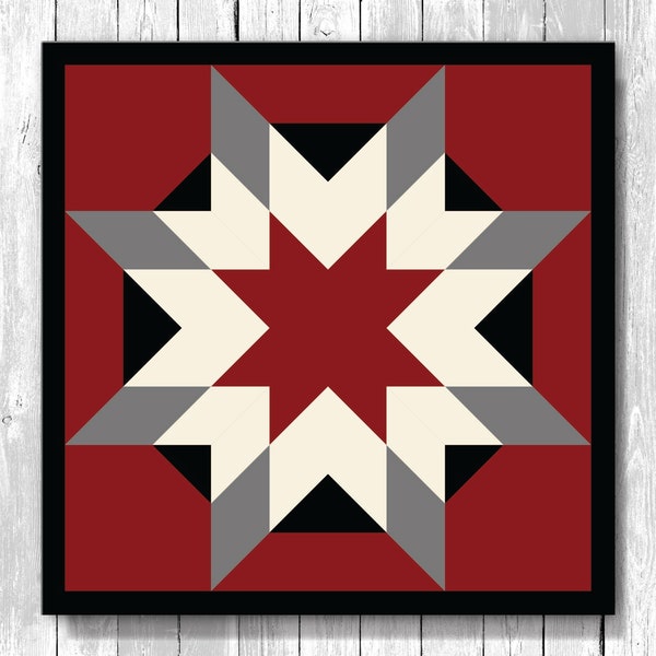 Octagon Star Barn Quilt, Large, Medium, Small, Vinyl On Aluminum, Outdoor Or Indoor, Many Patterns, Colors, Designs, Customizable