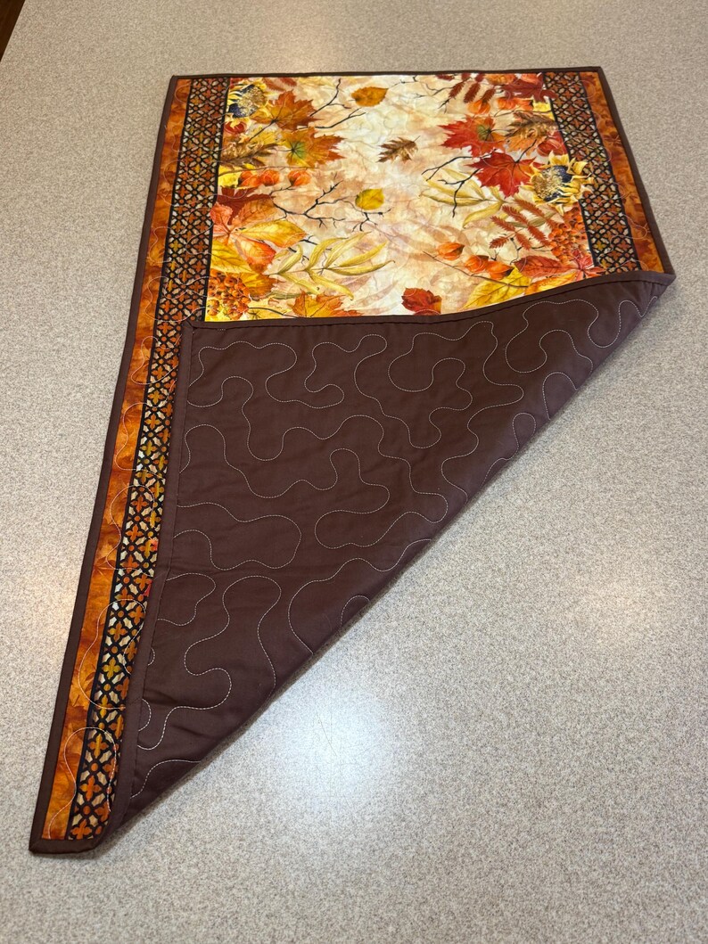Table Runner, Quilted, Handmade - Fall Leaves and Flowers - Etsy