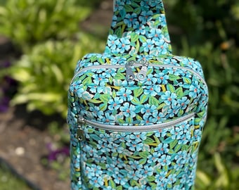 Sling Crossbody Bag - Tropical Blue Floral