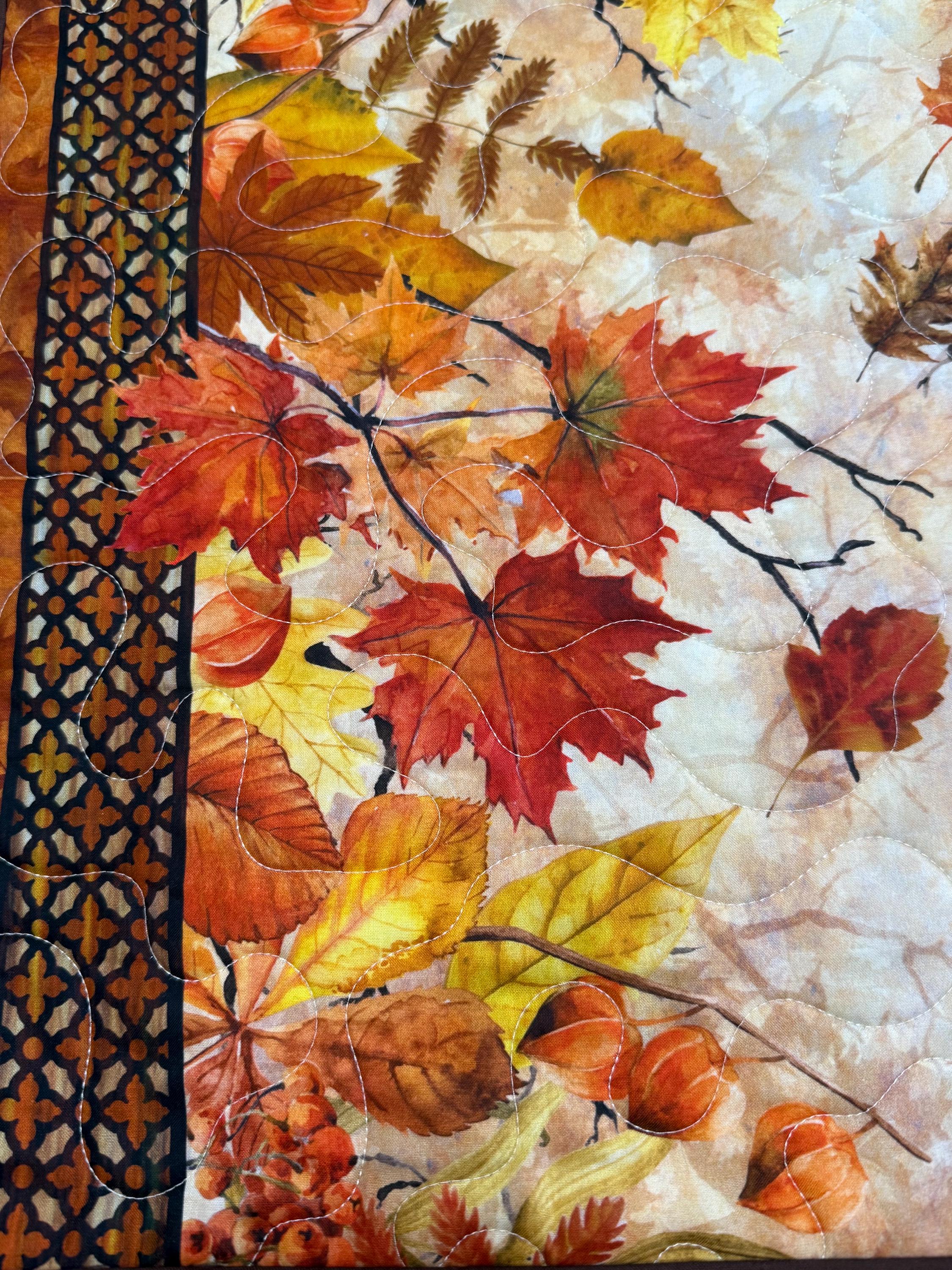 Table Runner, Quilted, Handmade - Fall Leaves and Flowers - Etsy